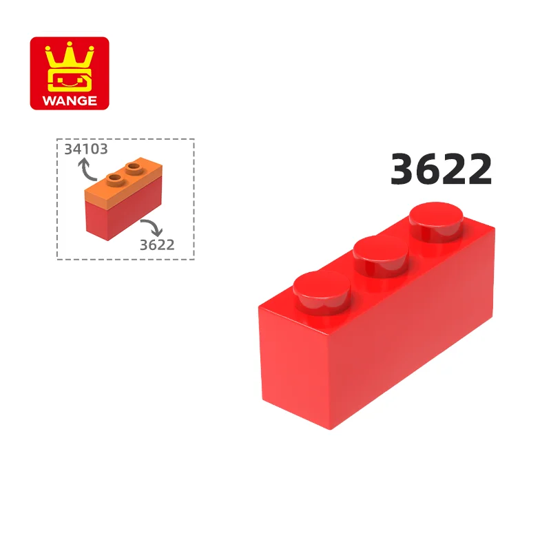 Wange 3622 100g/85Pcs 1x3 Building Block Moc Basic Accessories Compatible with Brick DIY Children Toy Assembly Gift Box