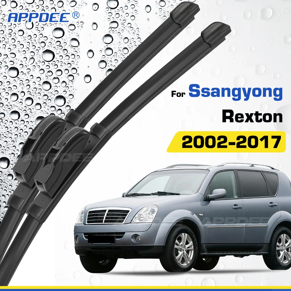 

APPDEE For Ssangyong Rexton MK1 2002-2017 Silicone & Rubber Wiper Front Wiper Blades Windshield Windscreen Window Brushes