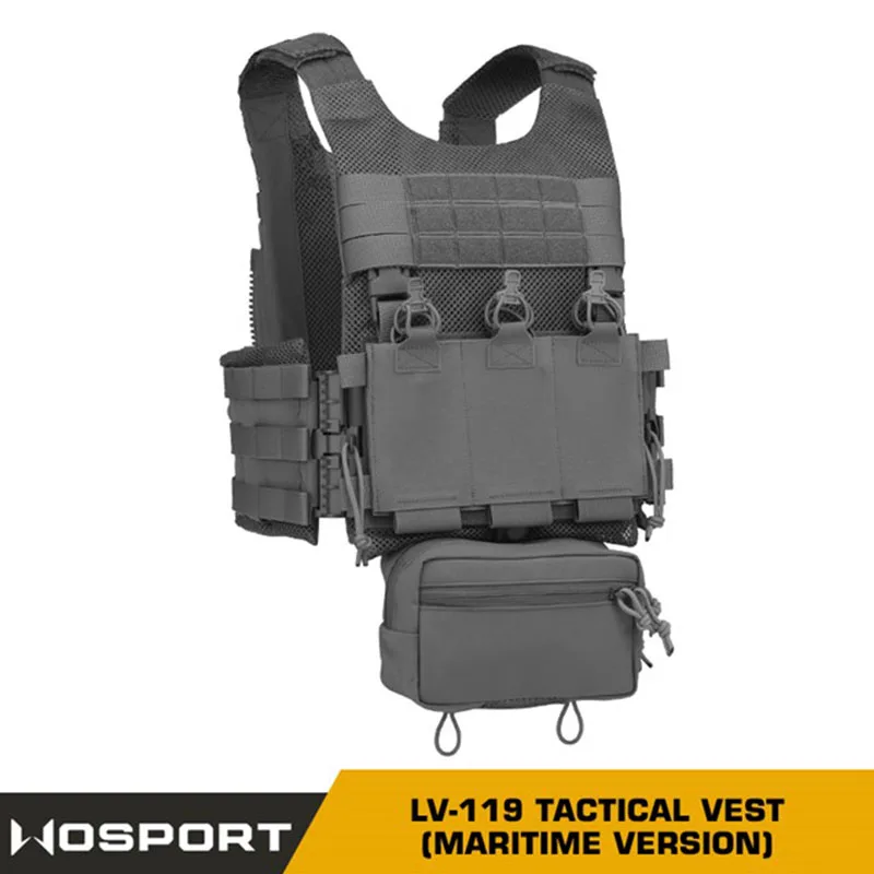 WOSPORT Tactical Vest Outdoor LV-119 Camouflage Hunting Vest Water Edition Inner Storage Bag External Buckle Back Expansion