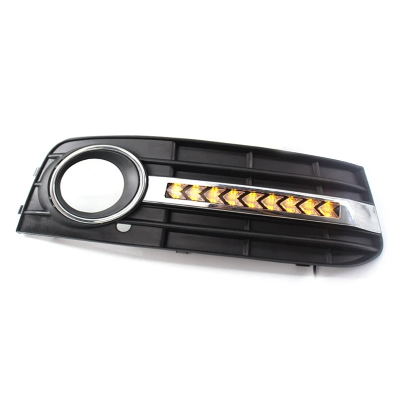 Car Fluorescent Daytime Running Light Mesh Grille Fog Lamp Frame Suitable For  A4 B8 2009-2011 8KD807682 8KD807681 Parts