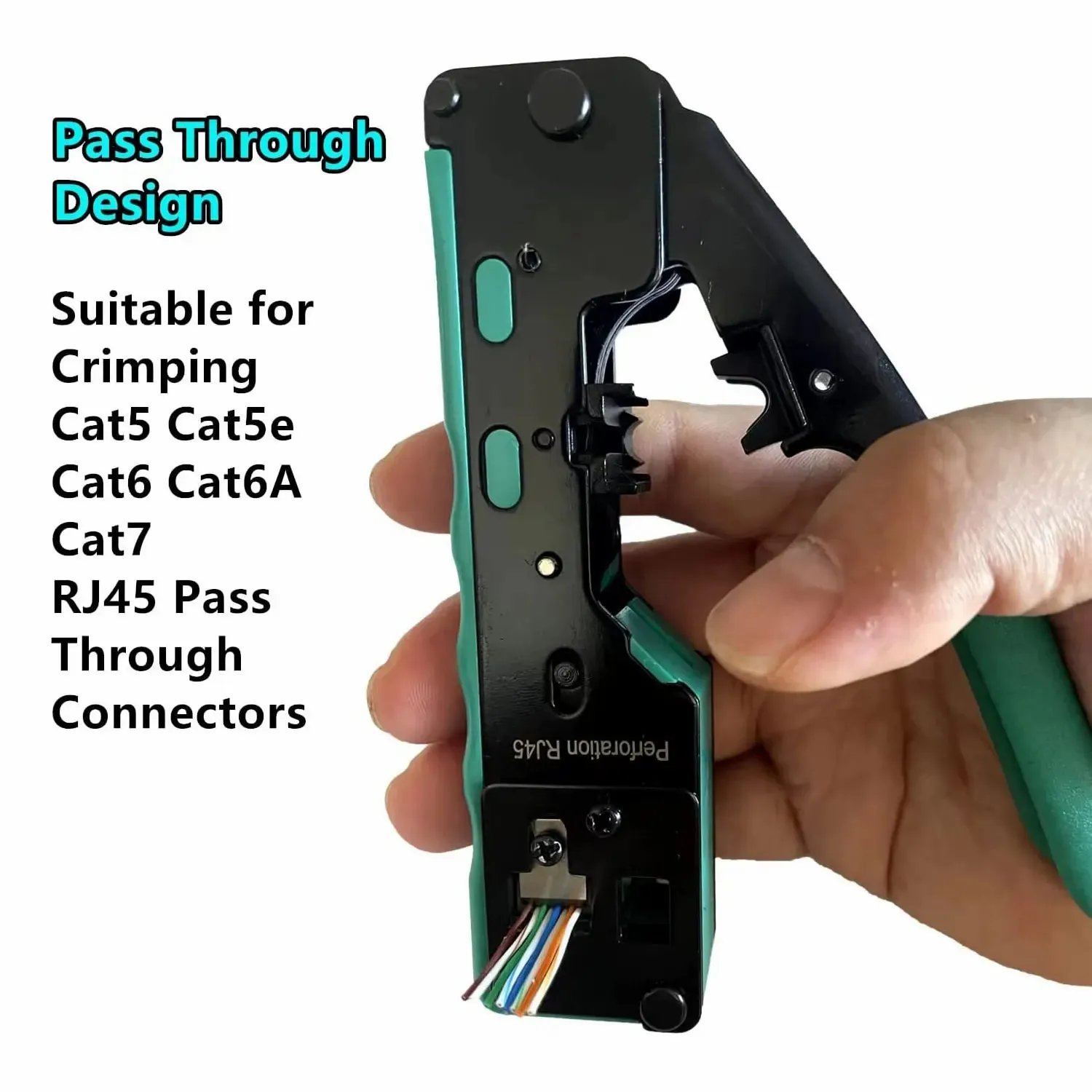 ZoeRax RJ45 Pass Through Crimp Tool Kit Ethernet Crimper Cat5 Cat5e Cat6 Cat6A Cat7 Crimping Tool Kit RJ45 RJ11 Wire Stripper