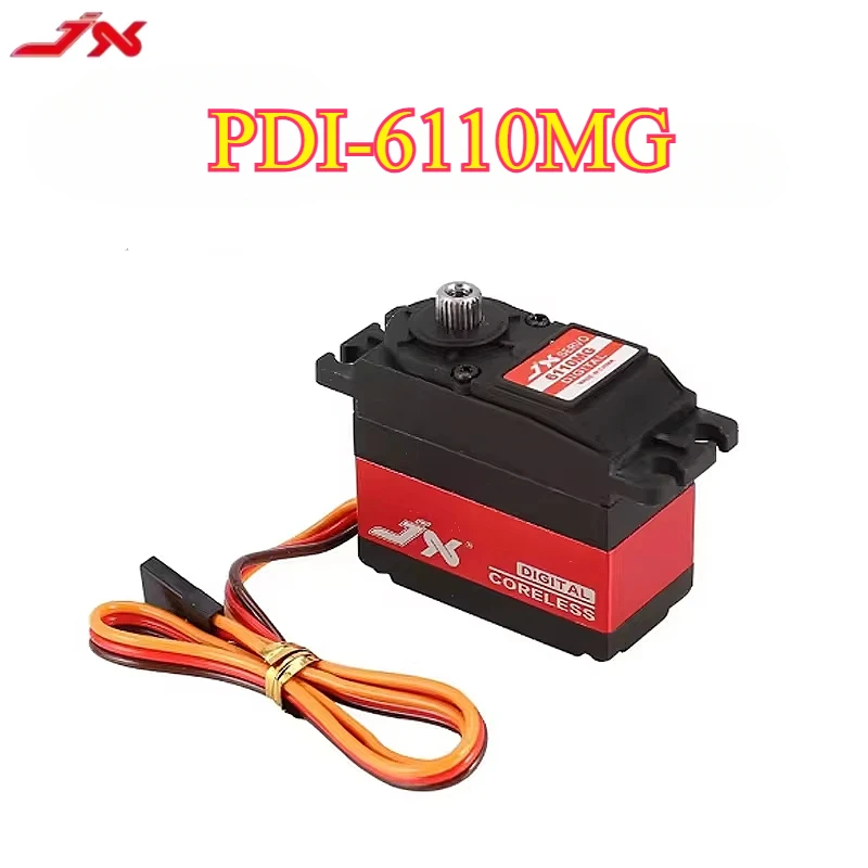 JX 서보 PDI-6110MG 4.8-6V 13KG 고토크 디지털 코어리스 표준 서보 RC 비행기 항공기 헬리콥터 부품용