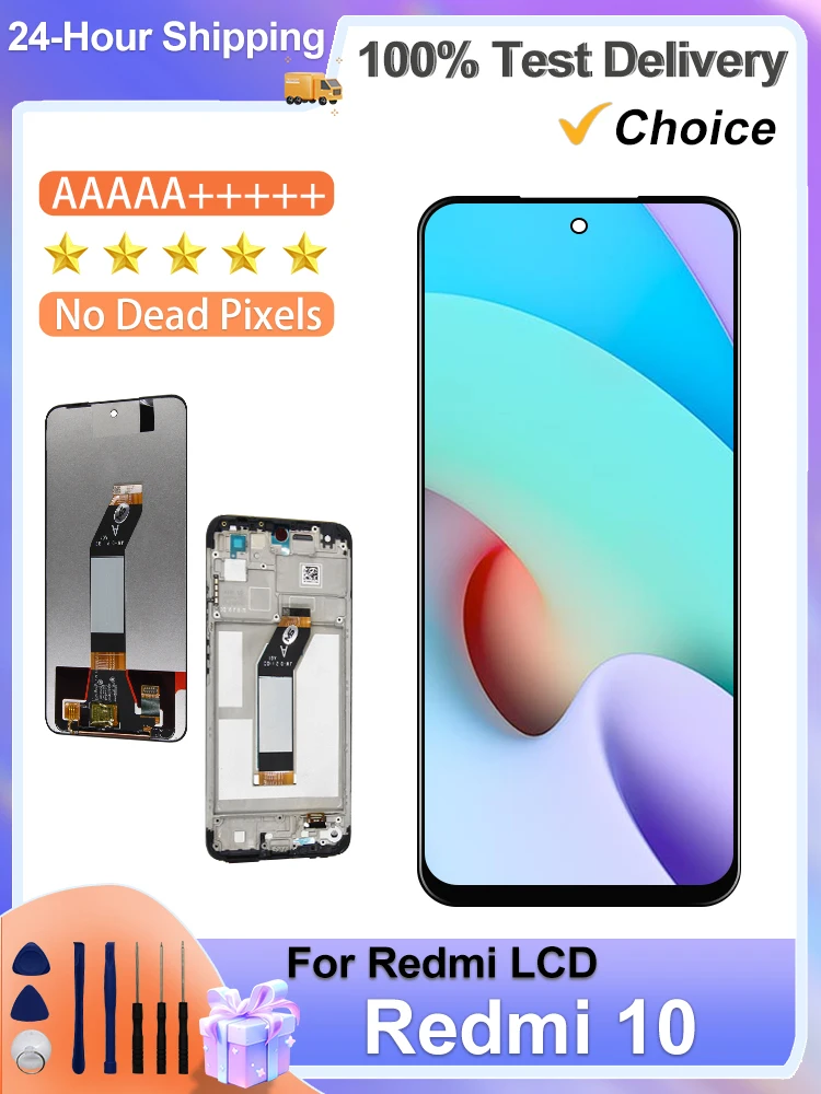 Nouveau 6.5 "pour Xiaomi Redmi 10 LCD écran tactile numériseur assemblée pour XIAOMI 21061119AG 21061119DG affichage pièces de rechange
