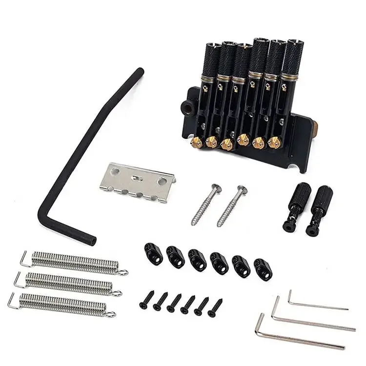 

Hooqu 6 String Electric Guitar Tailpiece Saddle Tremolo Set Headless Guitar Bridge For Music Instrument Accessories