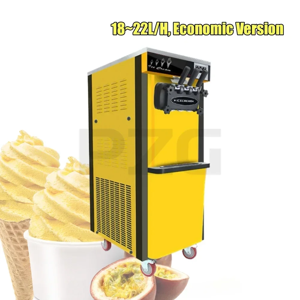 18~22L/H Floor Type Economic Commercial Soft Serve Ice Cream Machine Mixed 2+1 Three Flavors