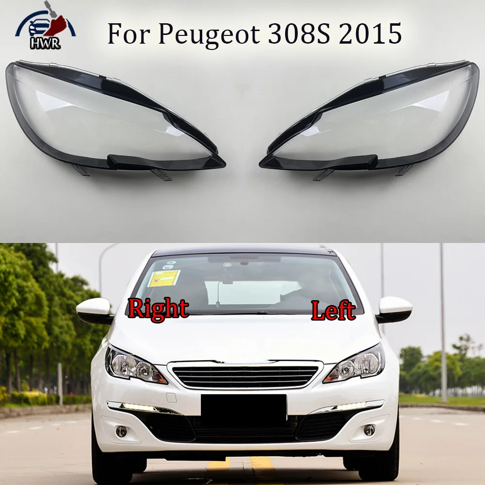 

For Peugeot 308S 2015 Front Headlight Cover Transparent Lampshade Lamp Lens Headlamp Shell Plexiglass Auto Replacement Parts