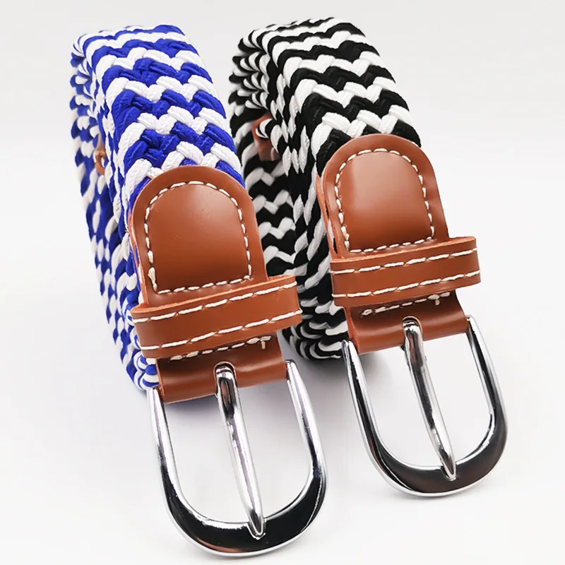 2.5cmX100cm Cintura sottile unisex Donna Casual Fibbia ad ardiglione lavorata a maglia Cintura da uomo Tela intrecciata Cinture elastiche intrecciate espandibili elastiche