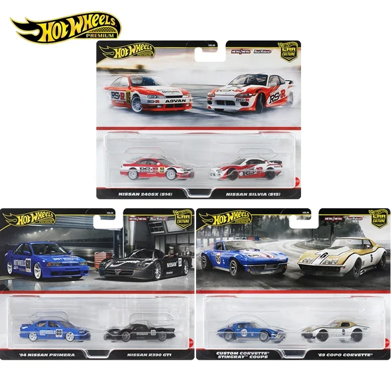 Original Hot Wheels Premium Car Culture Diecast 1/64 Spielzeug Jungen Nissan Silvia Primera Copo Corvette Stingray Coupe Geburtstagsgeschenk