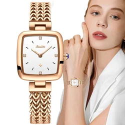 LIGE Brand Sunkta Fashion Elegant Quartz Women Watch Casual Diamond Stainless Ladies Wristwatch Small Dial Simple Waterproof+Box