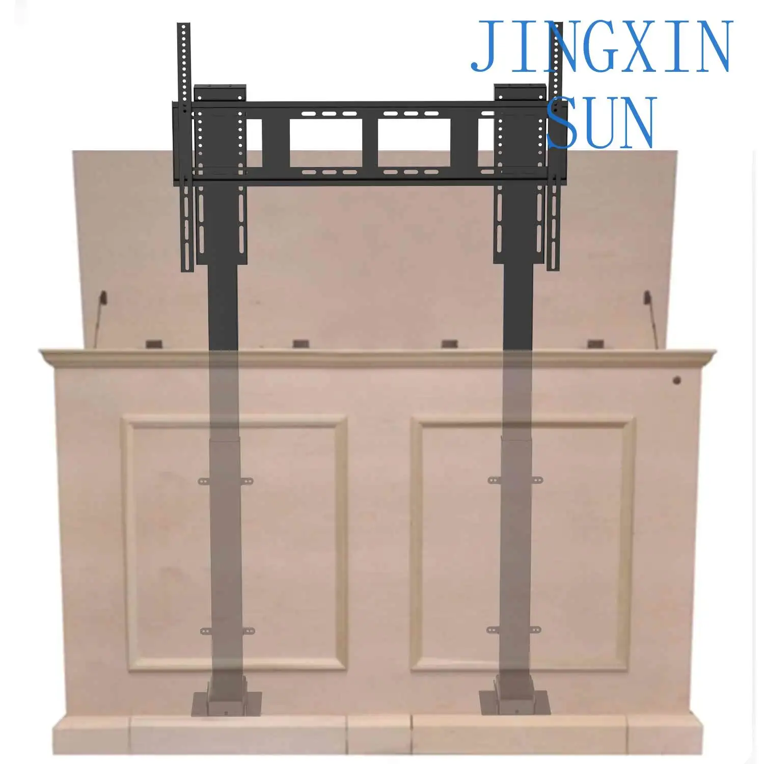 65-100 inch Motorized TV Lift for TV Mounts Adjustable Height Ergonomic TV LIF with Remote Control Double Column Lift for