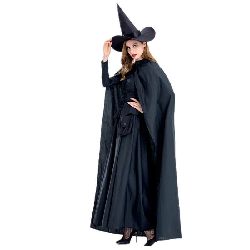 Costume da Halloween per adulti Magic Bla Witch Queen Terror Cosplay Performance Gown Abiti per spettacoli teatrali