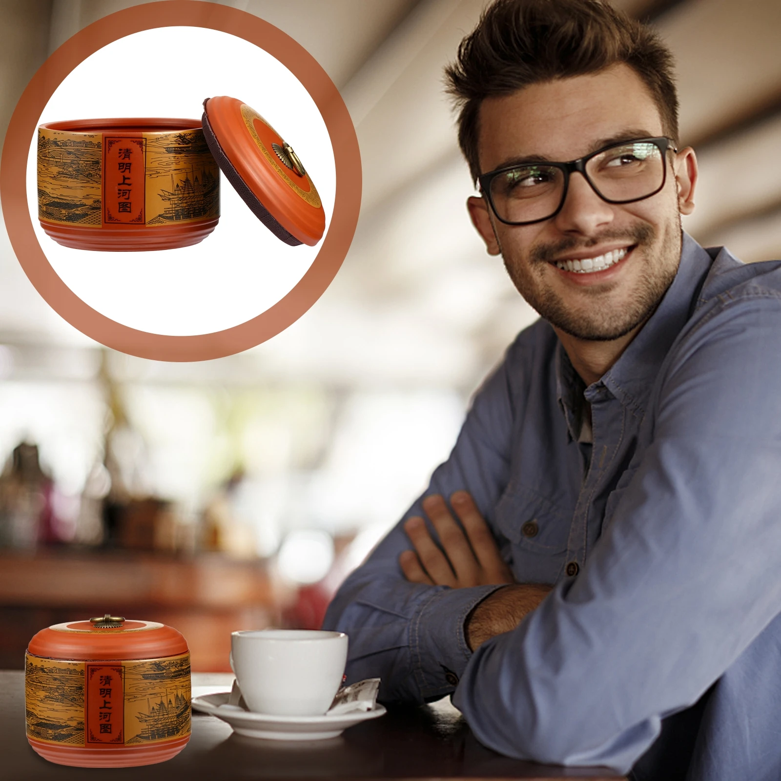 

Ceramic Airtight Versatile Storage Can Container Loose Tea Coffee Sugar Compact Loose Tea Ideal Gift