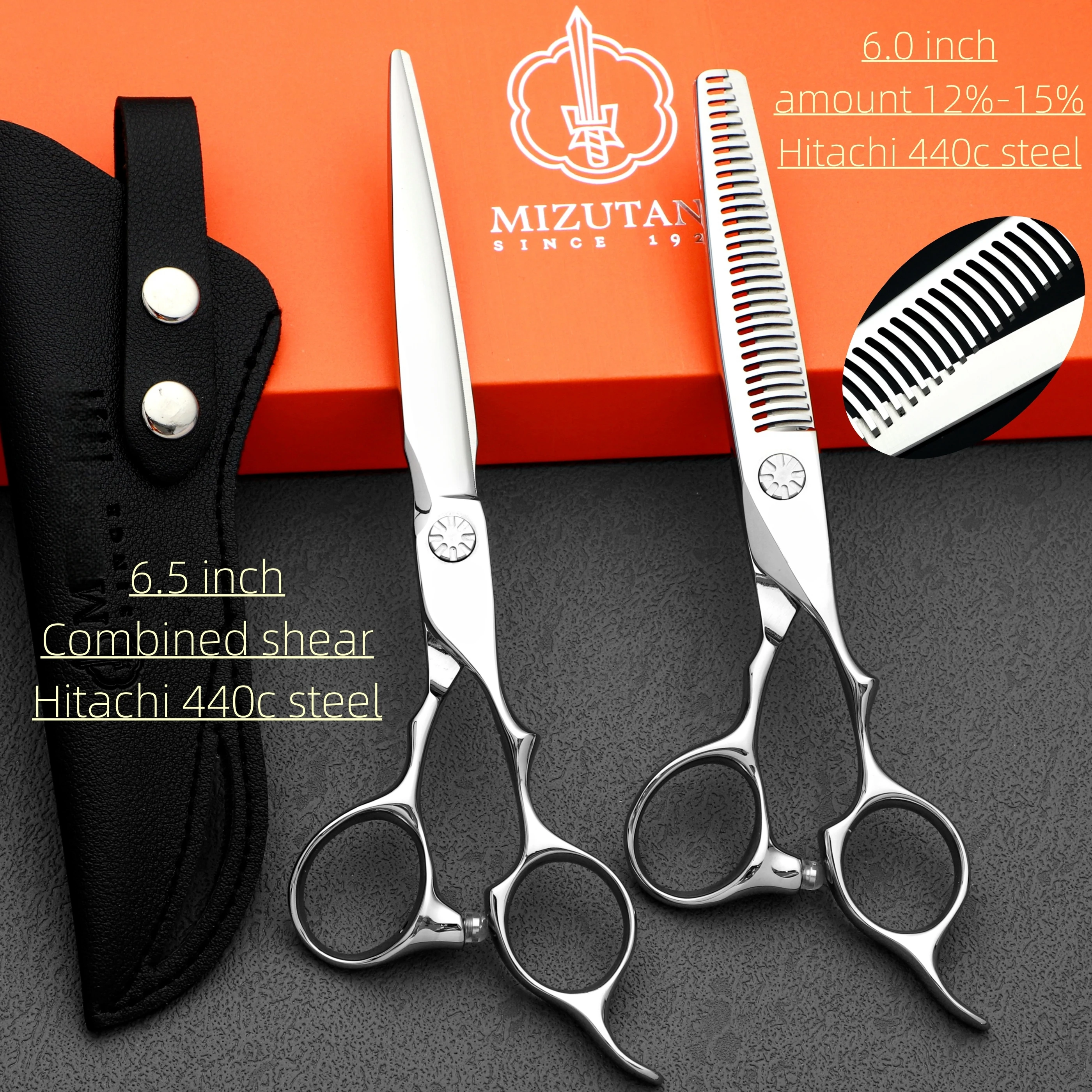 Professional Barber sissors set，Hairdressing scissors，Hair thinning shears，Japan 440c stell，High-end Barbershop accessories