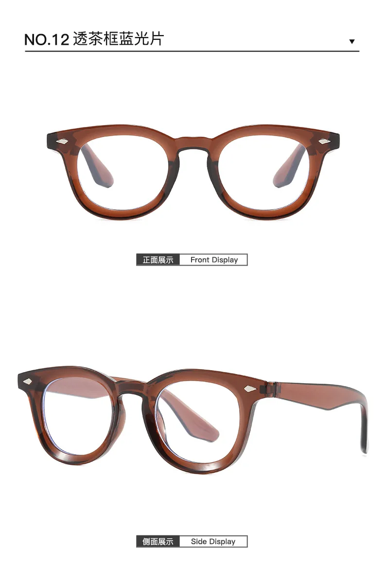 Retro Runde Männer Sonnenbrille Mode Klare Ozean Objektiv Shades UV400 Frauen Trend Nieten Gläser – Detail 18