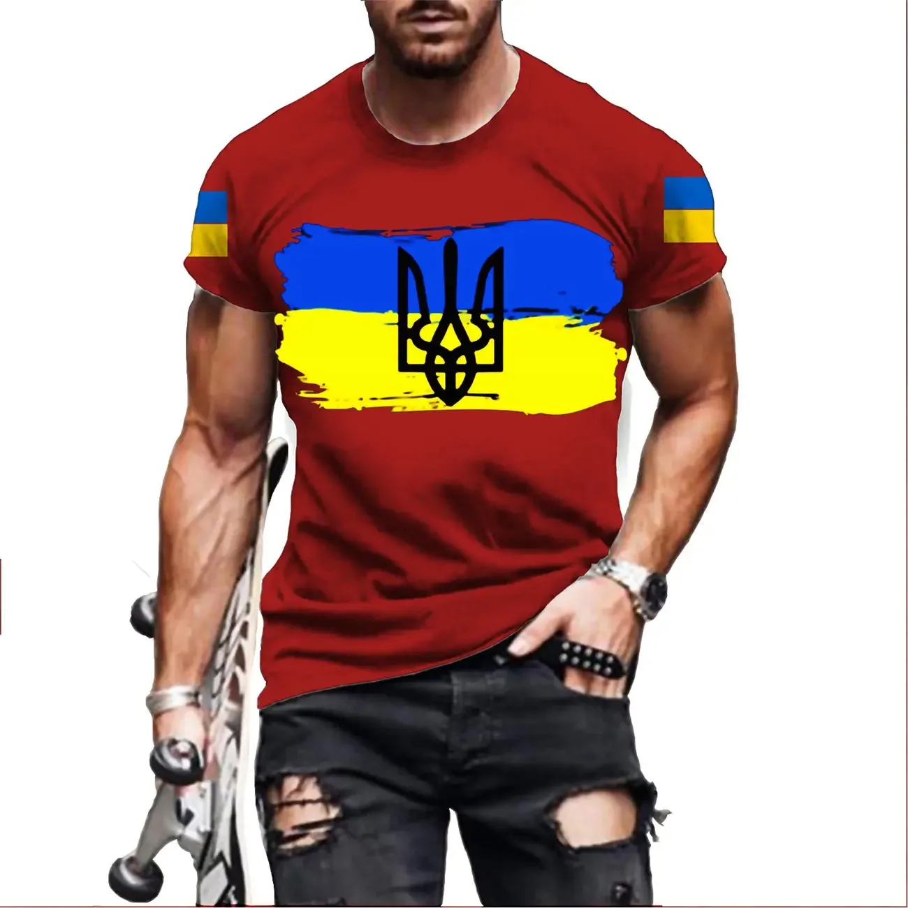 3d Men Ukraine Military Army Emblem T-Shirts Ukrainian Flag Logo Tshirt Cotton Tees Womens T Shirt T Shirt For Men Kid tshirt