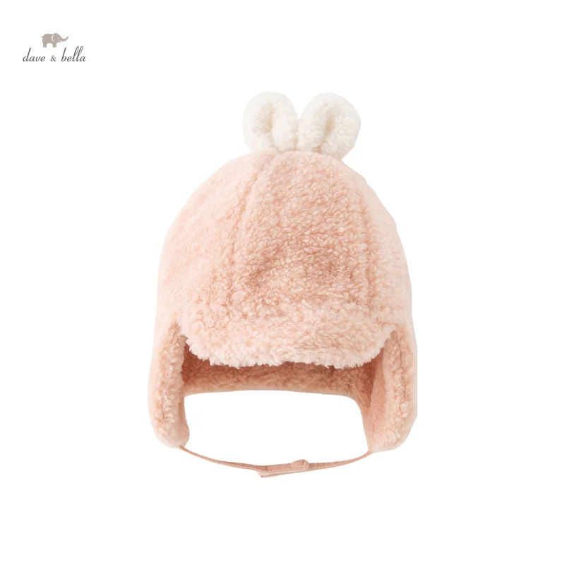 Dave Bella Cute Rabbit Baby Hat with Earflap Winter Warm Infant Cap Pink Cartoon Ears Toddler Ear Protection Caps DB4237966