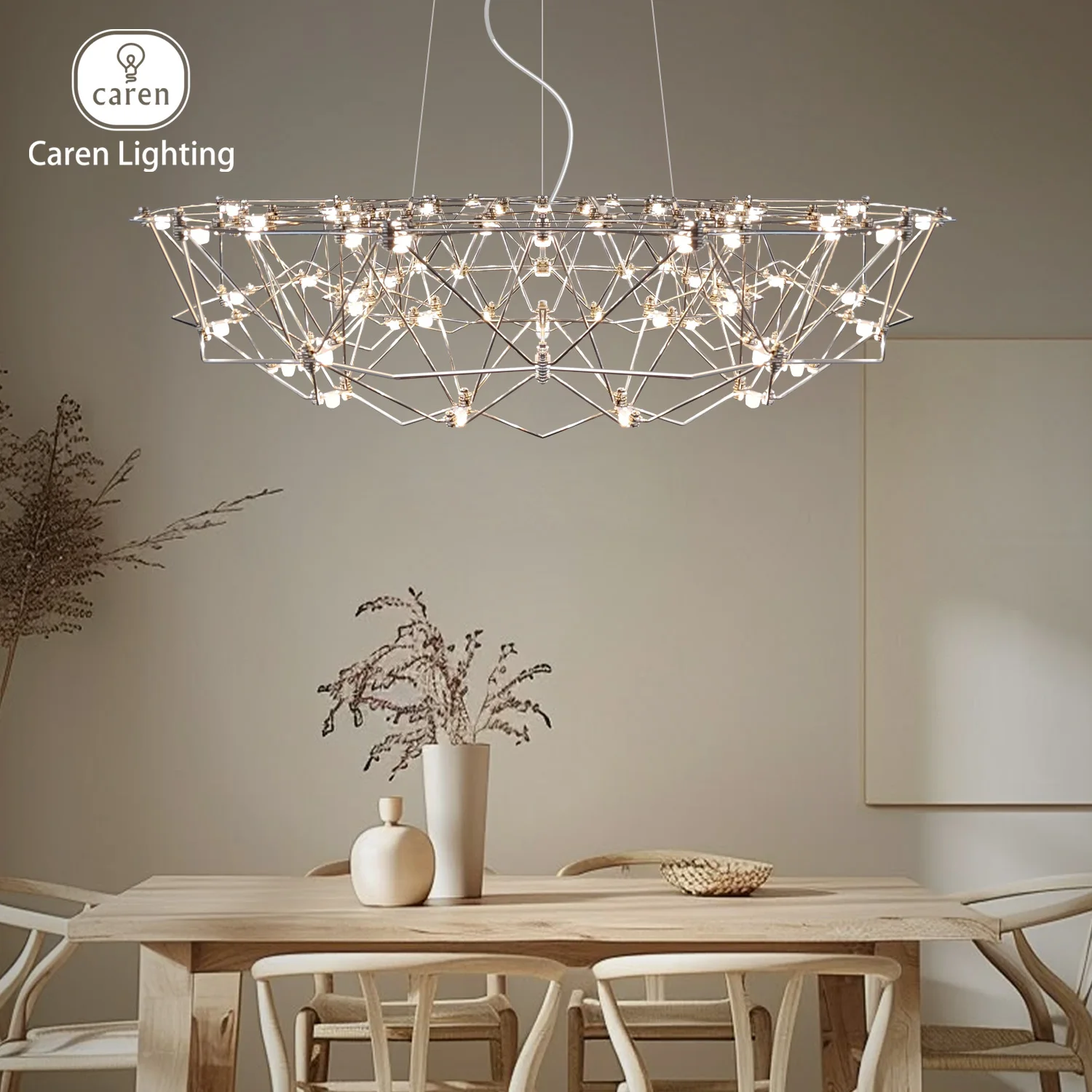 Caren Lighting modern LED Chandelier mooi Raimond Meticulously handcrafted precision engineered framework embedded LEDs