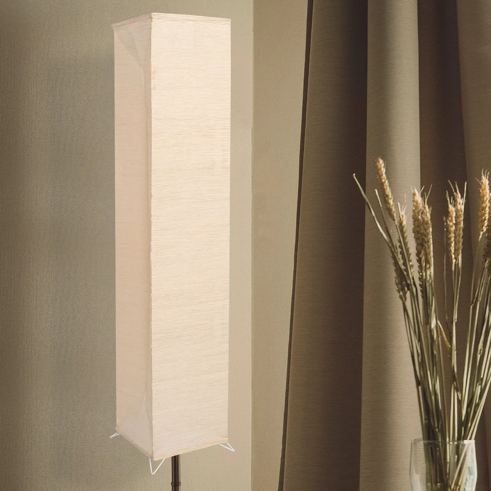 

Бумажный абажур для напольной лампы в японском стиле, складной, с мягким светом, для гостиной, спальни, офиса, современный