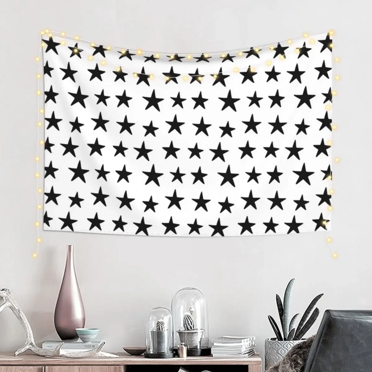 Star Pattern Black On White Tapestry Bed Room Decoration Home Decoration Accessories Tapestry