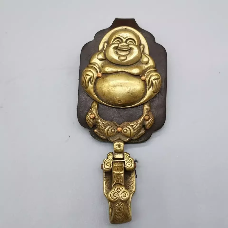 

Collection Old Chinese Copper Handcarved Buddha Fish Pendant Waist Card