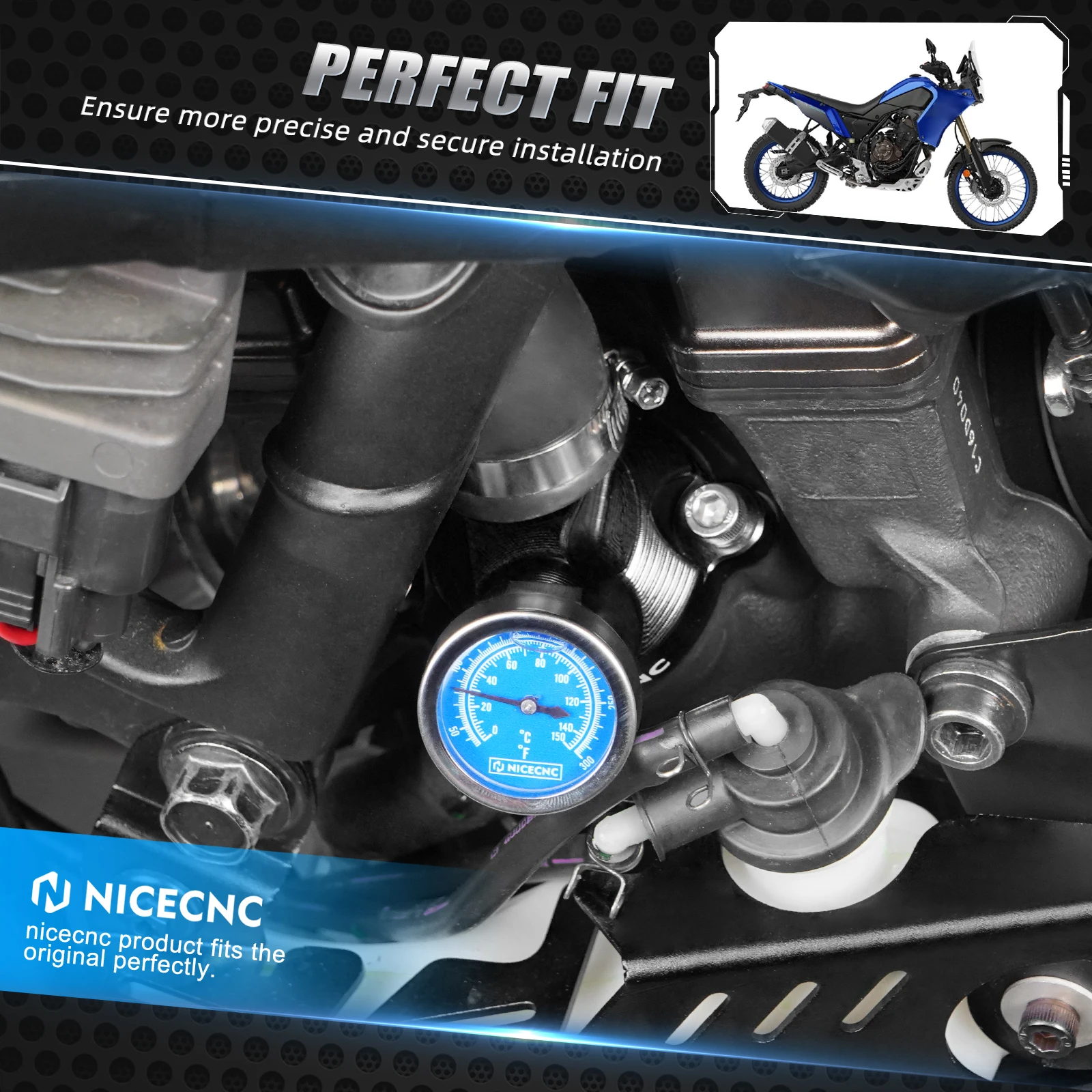 For Yamaha Tenere 700 /XTZ700 2019-2024 Tenere 700 2024 NICECNC Thermostat Cover Water Temperature Gauge Tenere 700 Accessories view 3