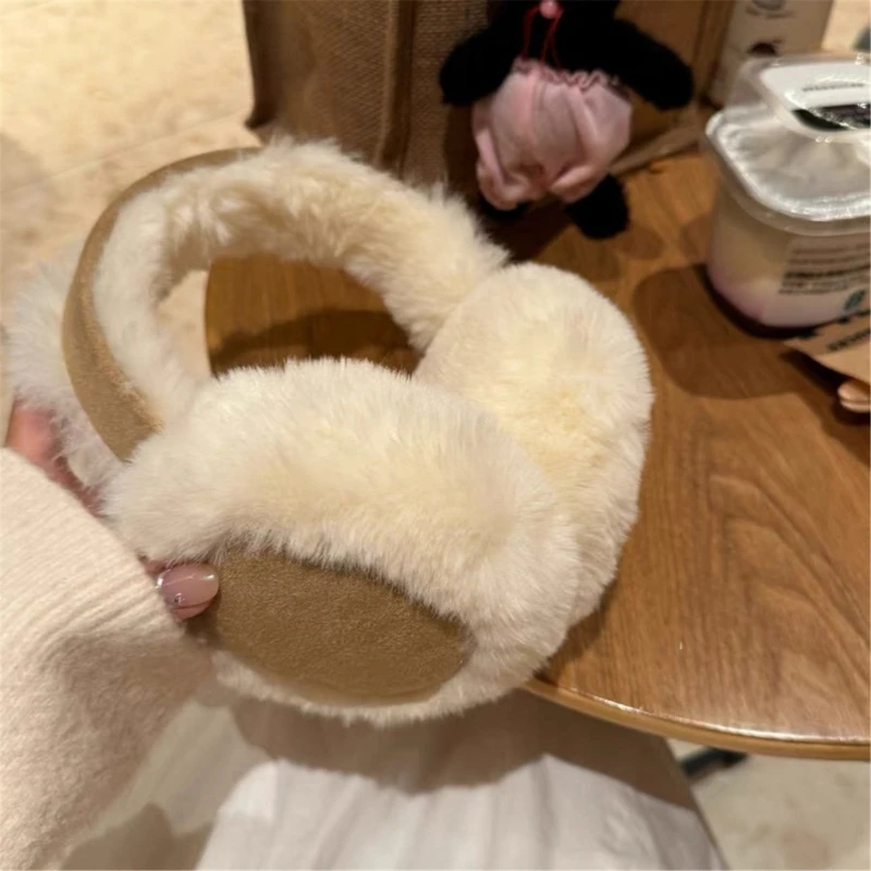 Foldable Plush Ear Muffs Stylish Winter Ear Cover Winter Warm Earflaps for Women Men Dropship