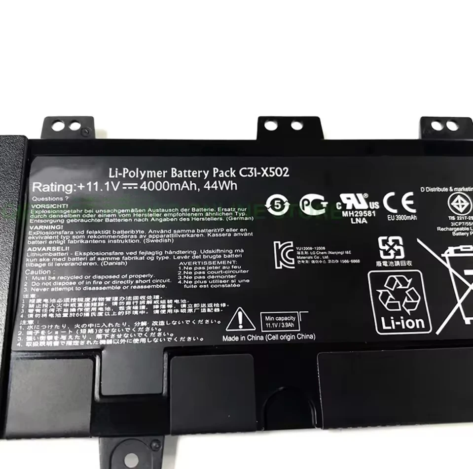 CP Laptop Battery C31-X502 C21-X502 11.1V 44Wh/4000mAh For VivoBook X502 X502C X502CA S500 S500C S500CA PU500C PU500CA Series