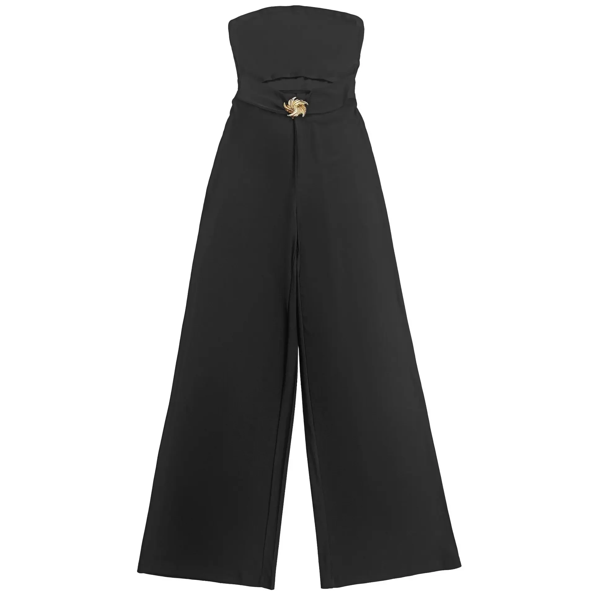 2025 Fashion Street Zwarte Jumpsuit Dames Mouwloos Strapless Crop Rechte broek Eendelig overall Sexy speelpakjes