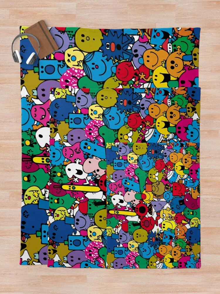 Mr Men Pattern Throw Blanket Soft Big Blanket Comfort Recieving Blankets