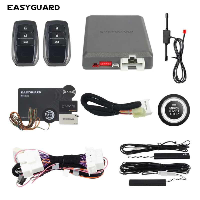 EASYGUARD Plug&Play CAN BUS pasuje do TOYOTA land cruiser prado FJ 2010-2021 przycisk PKE samochodowy system alarmowy zdalny automatyczny start