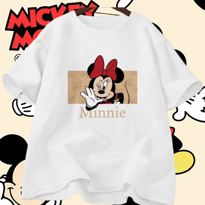 

Cotton Disney Minnie print T-shirt for both men and wome made of pure cotton suitable for autumn casual and cute style