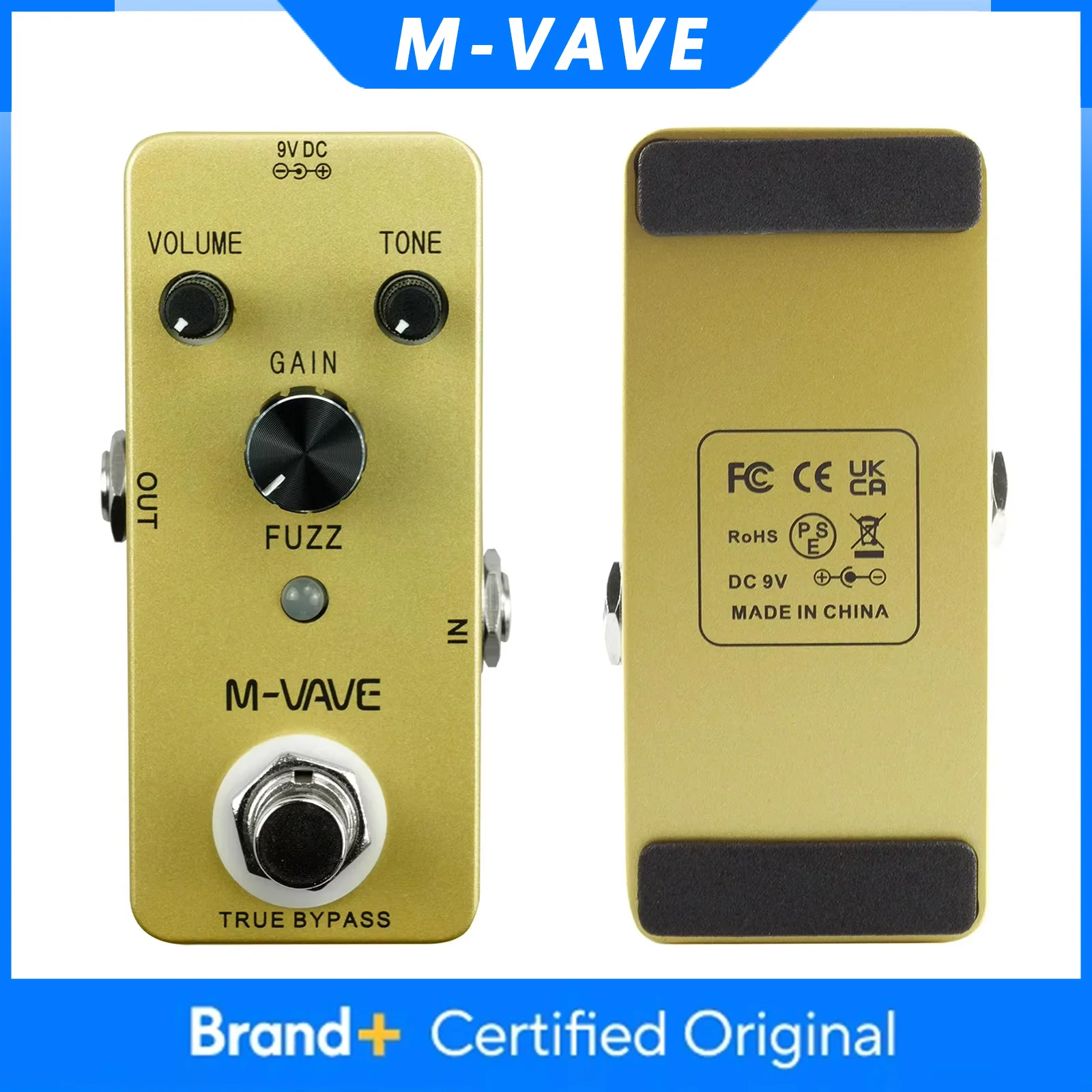 

Электрогитарная педаль эффектов M-VAVE FUZZ, винтажный эффект фузз, True Bypass, корпус из цинкового сплава, аксессуары для гитары