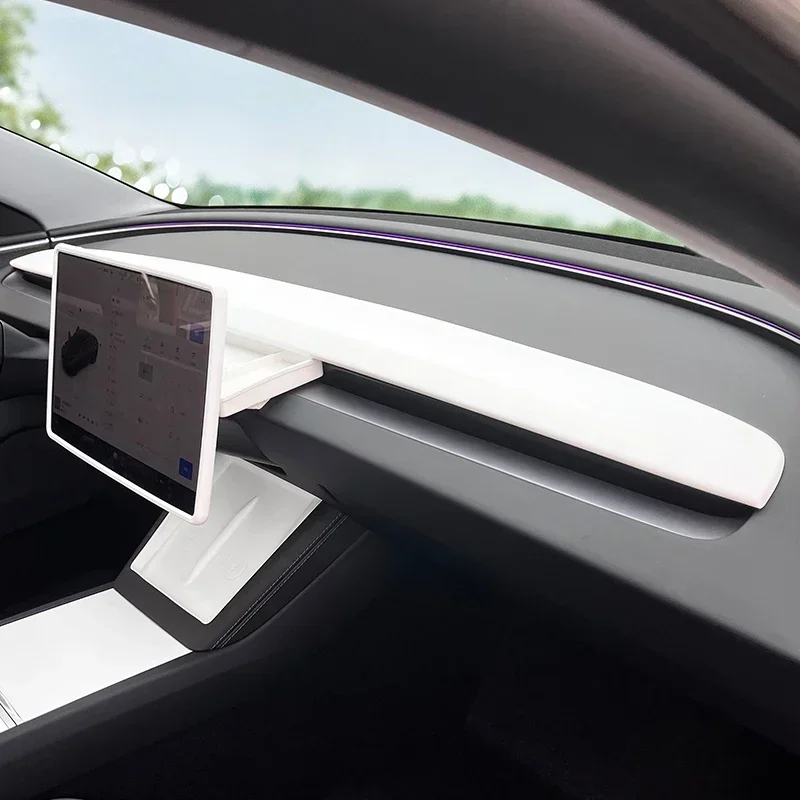 Boîte de rangement pour Console centrale Tesla modèle Y Juniper 25, Protection d'écran du volant, repose-pieds décoratif, housse de siège intérieure