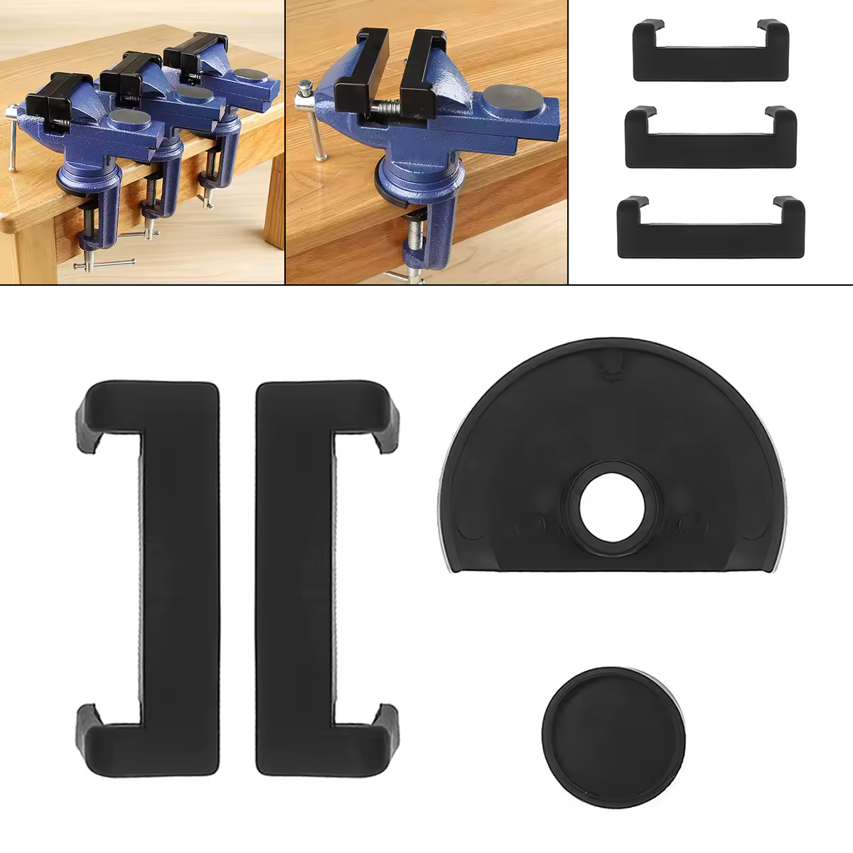 Mini Small Vise Specially Equipped with Anti-slip Rubber Pad 4-piece Set of Bench Vise Table Vise Avoiding Pinch Accessories