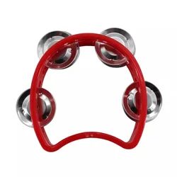 Tamburello tenuto in mano Campane in metallo Sonaglio in plastica Strumento musicale a percussione Giocattoli Diametro 10 cm Campane in metallo verde Palla