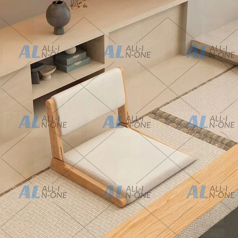 Japanese Tatami Chair Backrest Solid Wood Bed Legless Seat Bay Window Single Lazy Sofa Floor Chair Bedroom Stool Furniture
