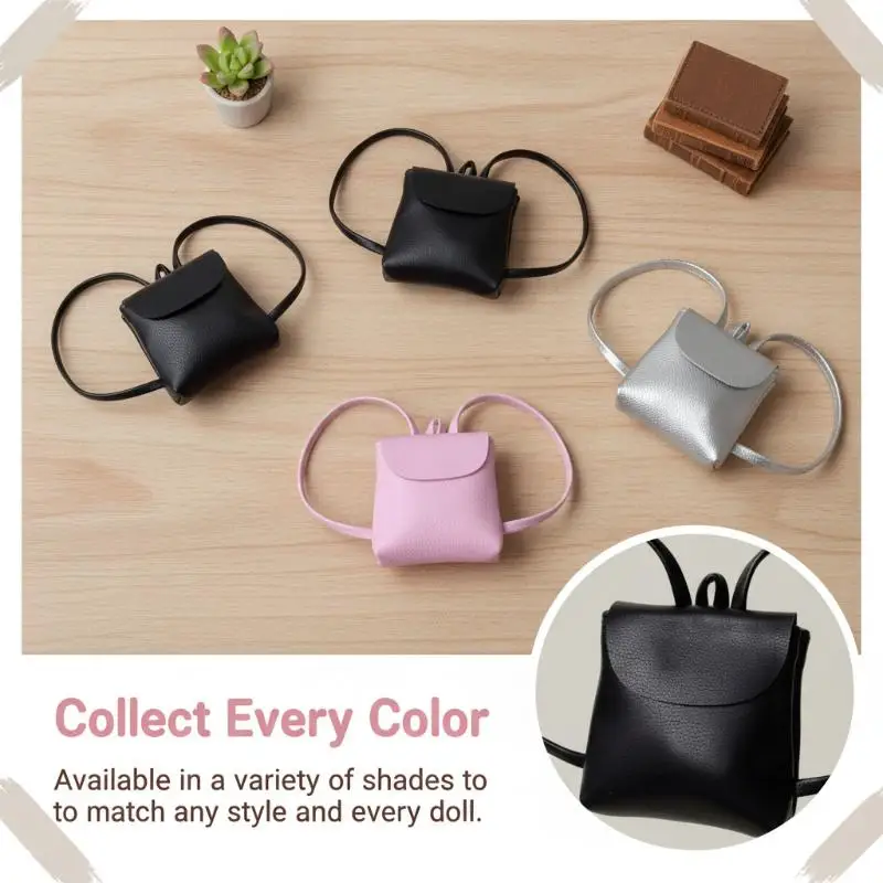 Cute Mini Leather Backpack for 1/6 Zsiga Doll 1Pcs Decorative Shoulder Bag for Doll Dress Up Play