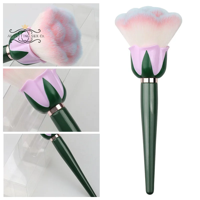 Pinceau de fond de teint professionnel en forme de Rose, brosse à poudre libre, correcteur d'ombre, outils de beauté de maquillage pour Base de visage pour femmes