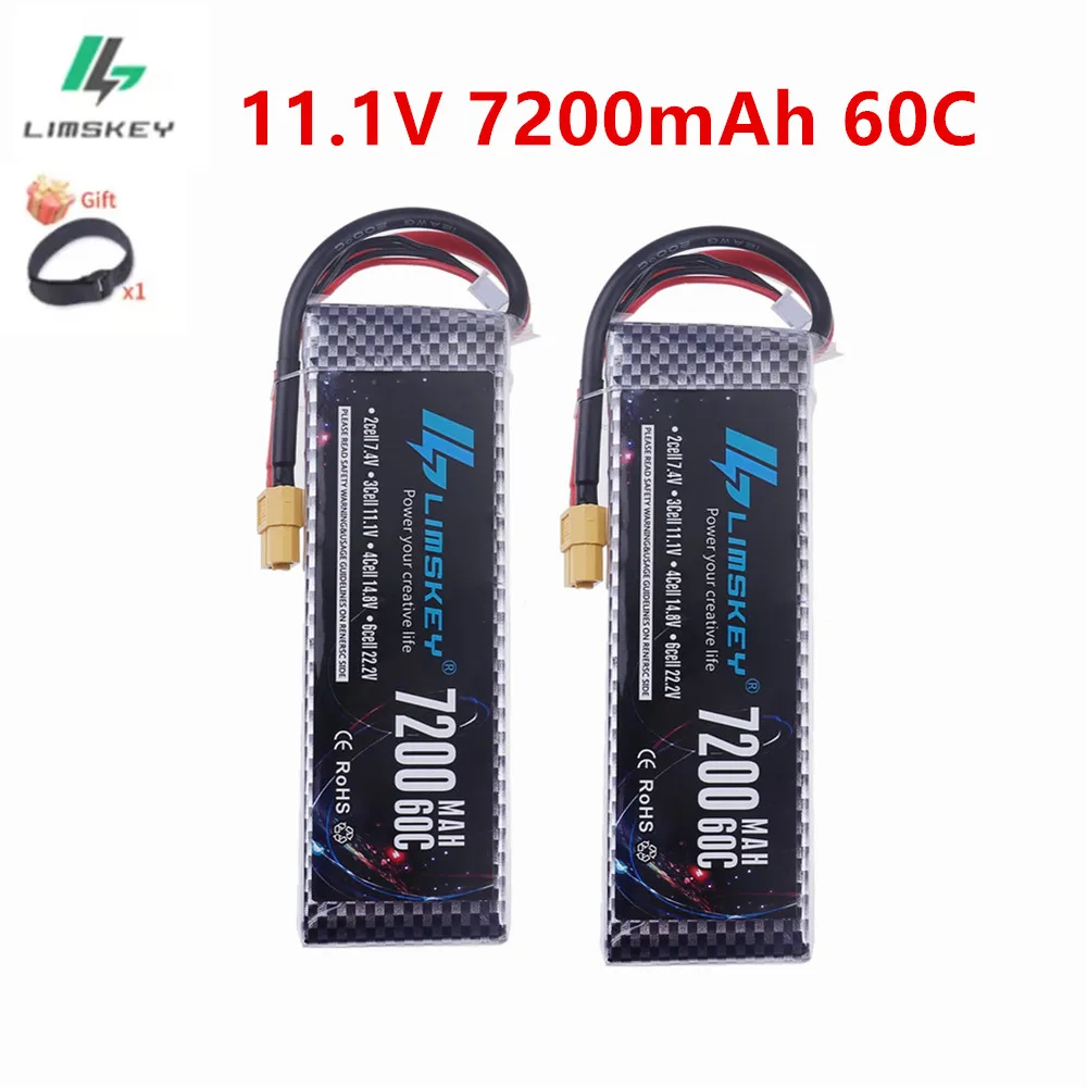 3S 7200mAh 11.1V 60C Lipo battery Suitable for Toys Drones Remote control Cars Boats Aircraft