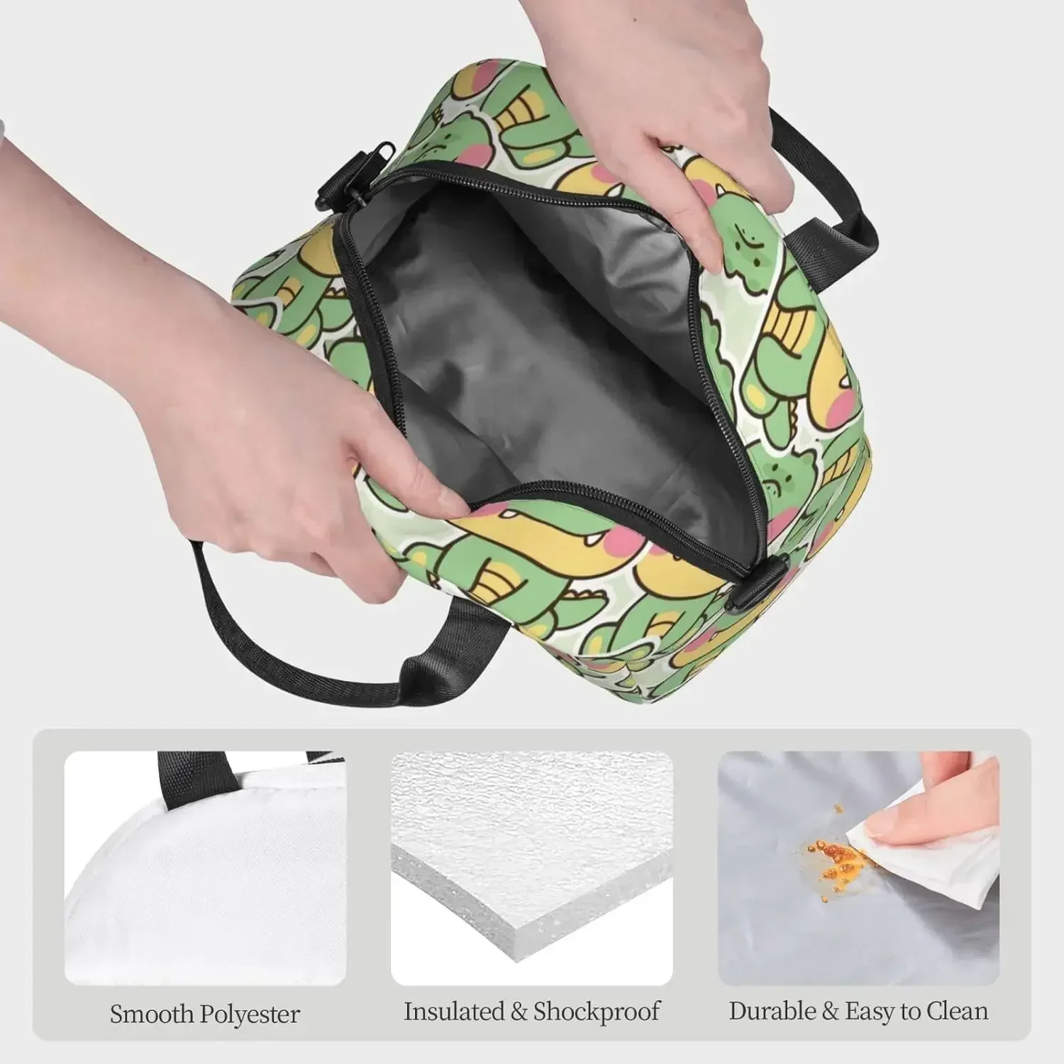 

Изолированная сумка для обеда для женщин и мужчин, большая сумка с принтом и регулируемым плечевым ремнем