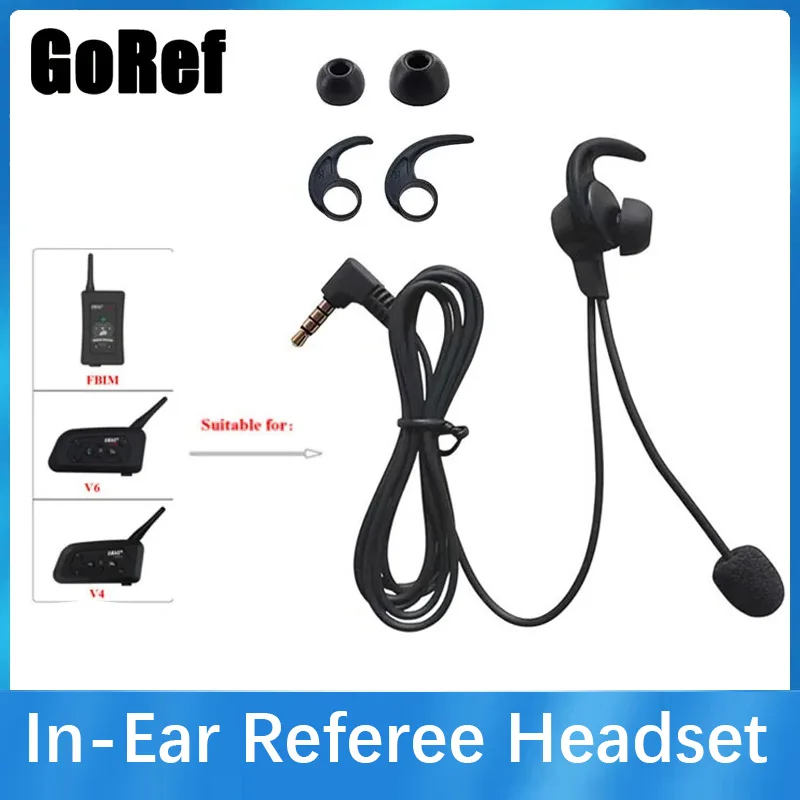 GOREF In-ear Earphones HIFI-R Full Duplex Football Soccer Referee Referees Headphone for V4C PLUS/V6C/FBIM Intercom Headset