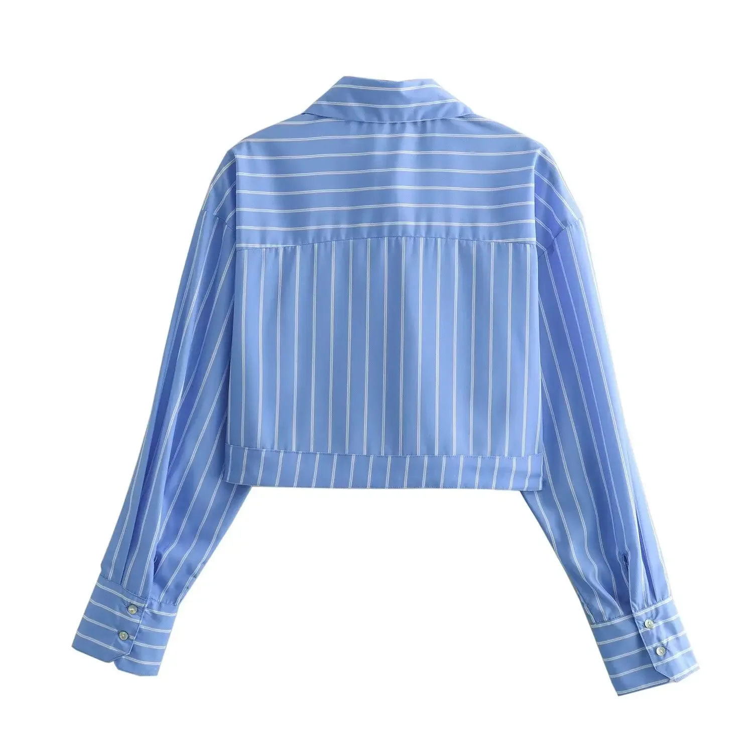 Women\'s Stripe Blouse Casual New Fashion Pink Blue Lapel Solid Color Women\'s Shirt Top Chic Ladies Shirt