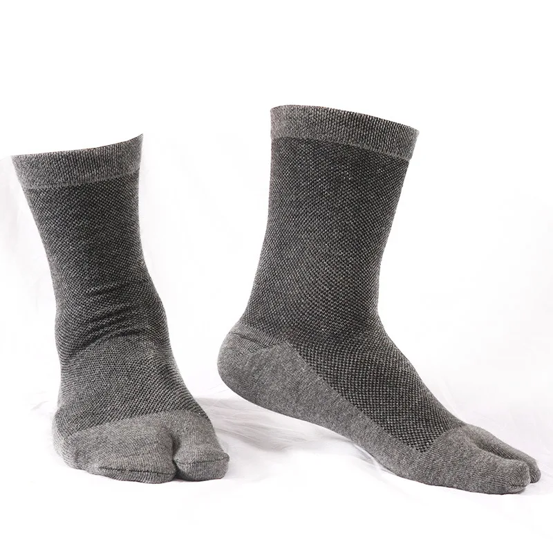 Calcetines de malla para hombre, medias finas de dos dedos de algodón de tubo corto, conjunto de calcetines de malla absorbentes del sudor para negocios