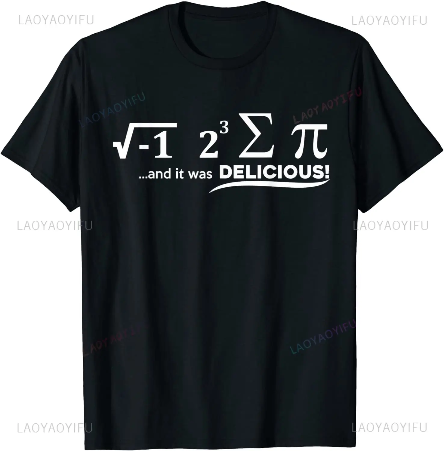 Funny Graphic Printed I Ate Some Pie and It Was Delicious Funny Math T-Shirt Fashion Loose Casual Hip Hop Harajuku Style Man Tee