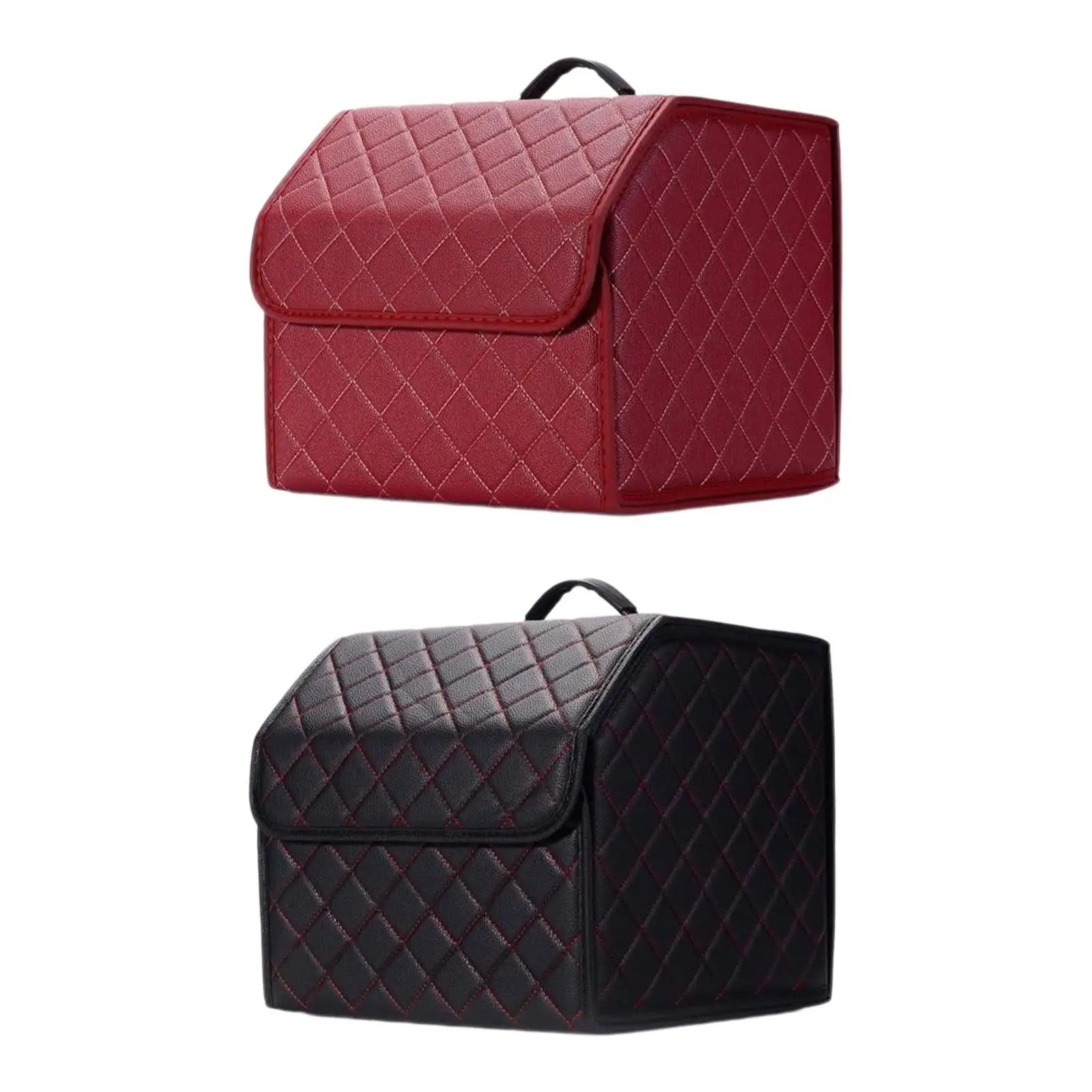 Car Trunk Organizer PU Leather Portable Sturdy Waterproof Bag Stowing Tidying