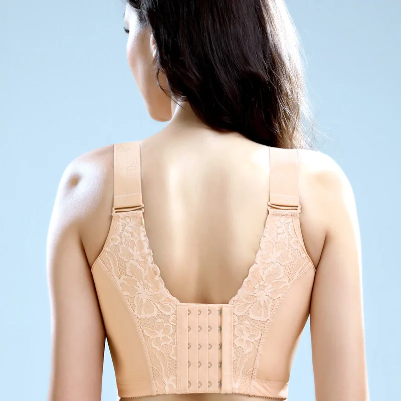 Sujetador Push Up de encaje para mujer, lencería Sexy, ropa interior sin aros, copa C D E, talla grande