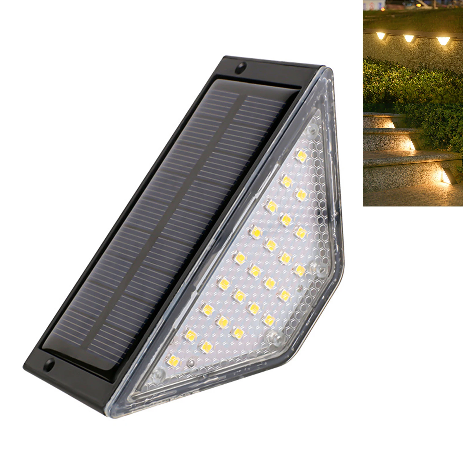 

LED Solar Security Stairs Lights Brightness Indoor Solar LED Lights for Sidewalks Paths Backyards