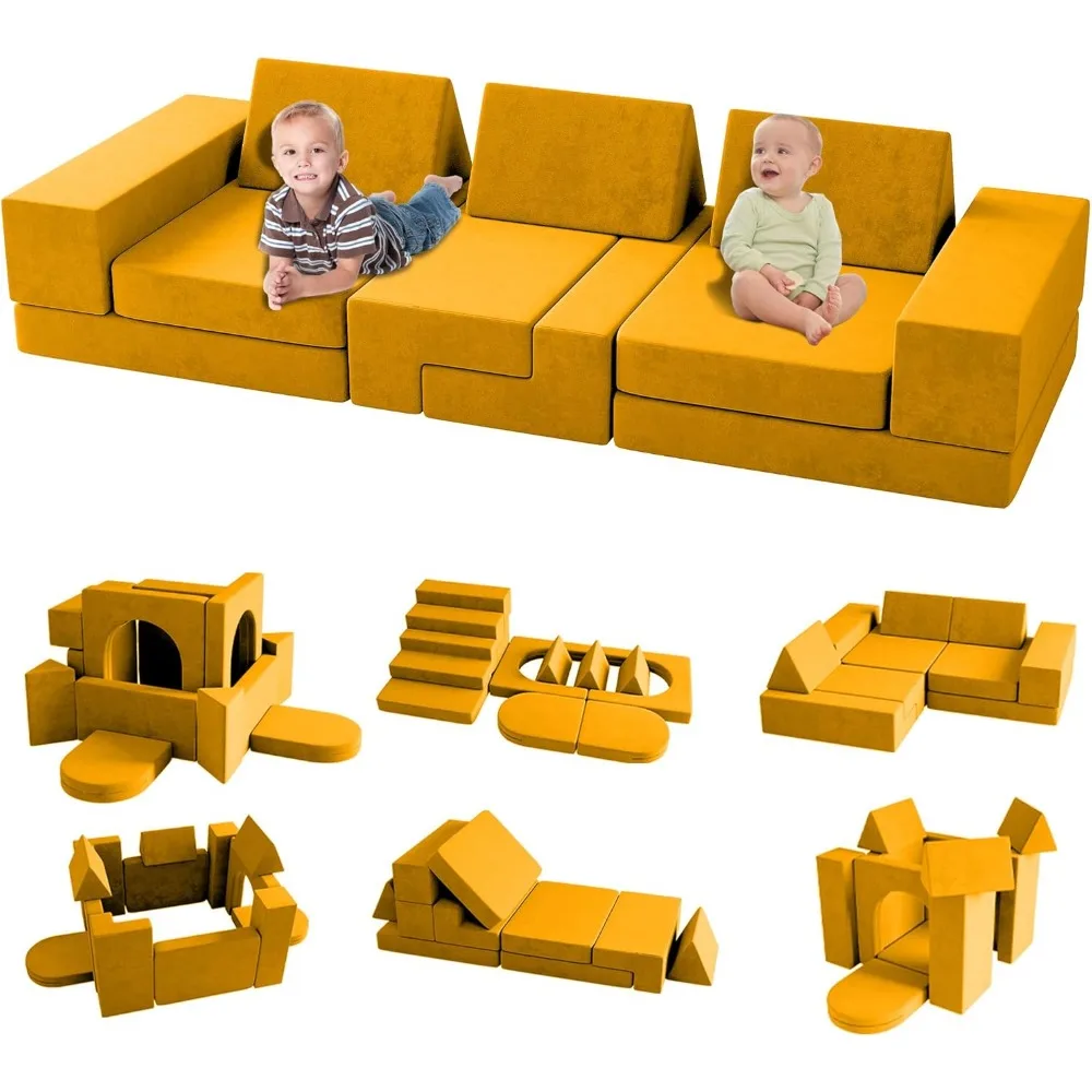 Canapé de jeu modulaire pour enfants, canapé modulaire 13 pièces pour enfants, canapé pour salle de jeux, canapé modulaire pour enfants pour garçons et filles