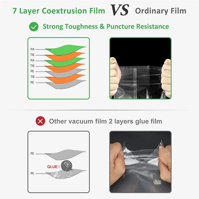 2026 + Vacuum Bag Vacuum Film Vacuum Bags Food Vacuum Film Rolls Vacuum Bags for Sous Vide