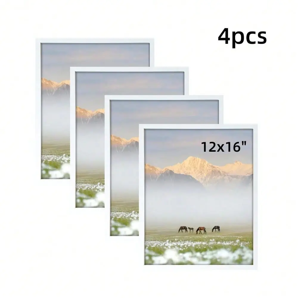 Pack White Wood Picture Frames 12x16 16x20 Large Wall Hanging Photo Frames For Home Gallery Decor
